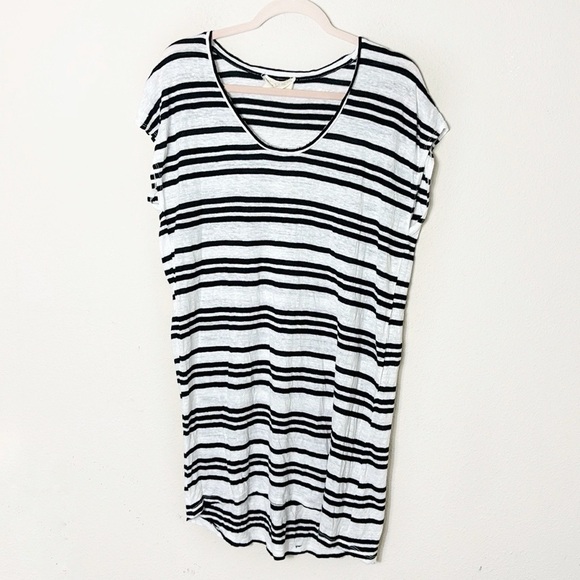 Alice & Olivia by Stacey Bendet Striped Jersey Knit Linen T-shirt Dress Sz small - Picture 2 of 10